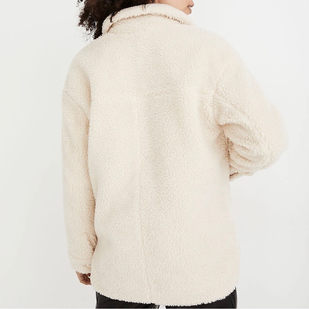 Madewell Sherpa Walton Shirt Jacket in Cream Size XS - Picture 4 of 13